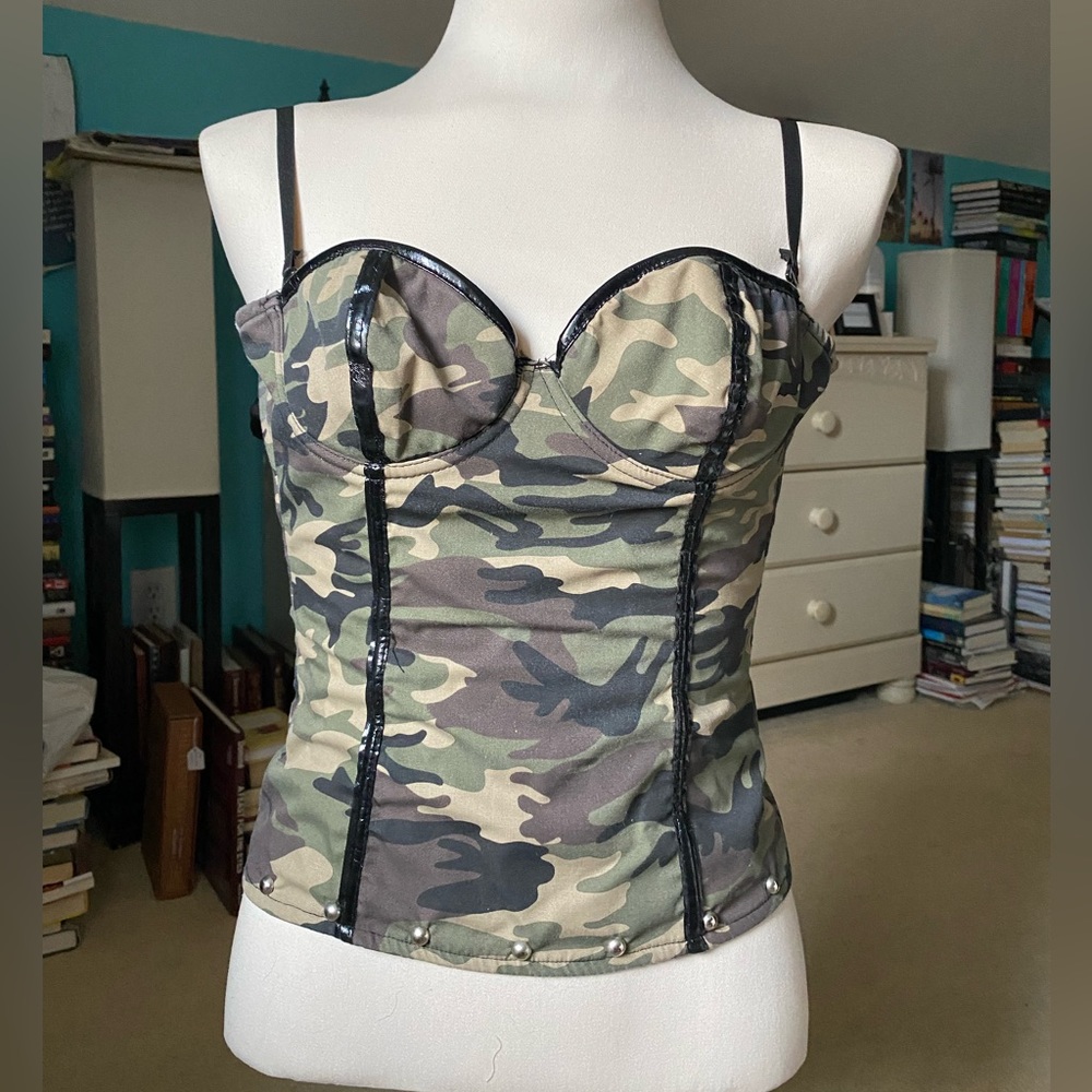 Camouflage Corset Bustier